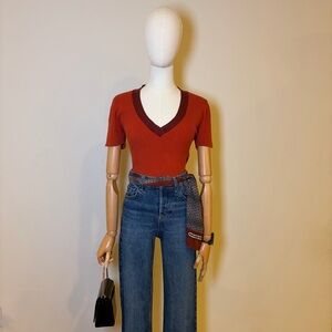 Urban Outfitters Ribbed V-Neck Sweater Top (M)